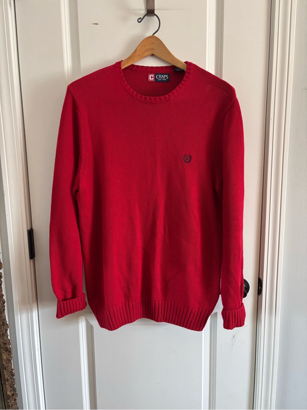 Chaps Men’s Bright Red Crewneck Sweater